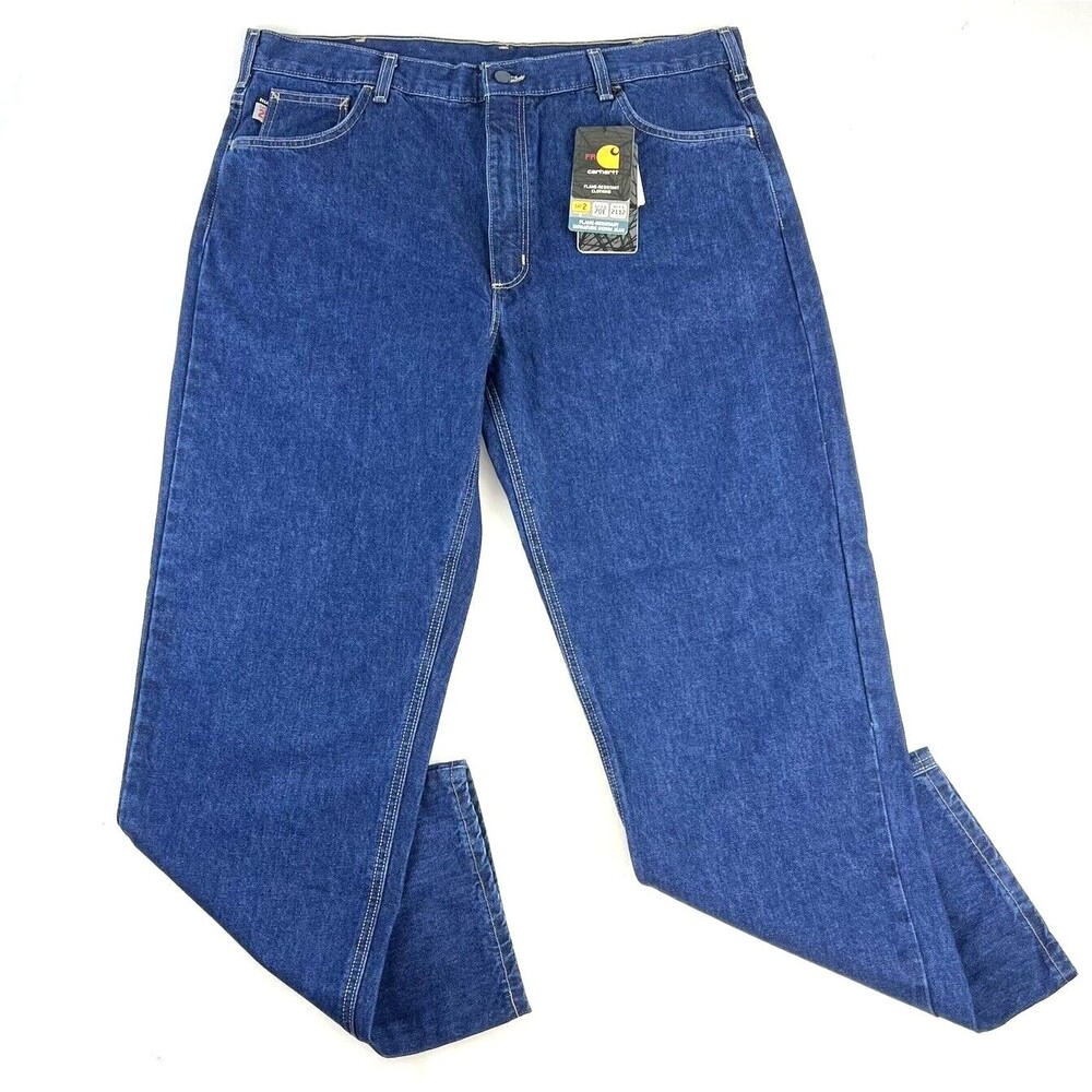Carhartt Mens Flame Resistant Signature Denim Jean Relaxed Fit 40 X 32 Cat 2 NWT